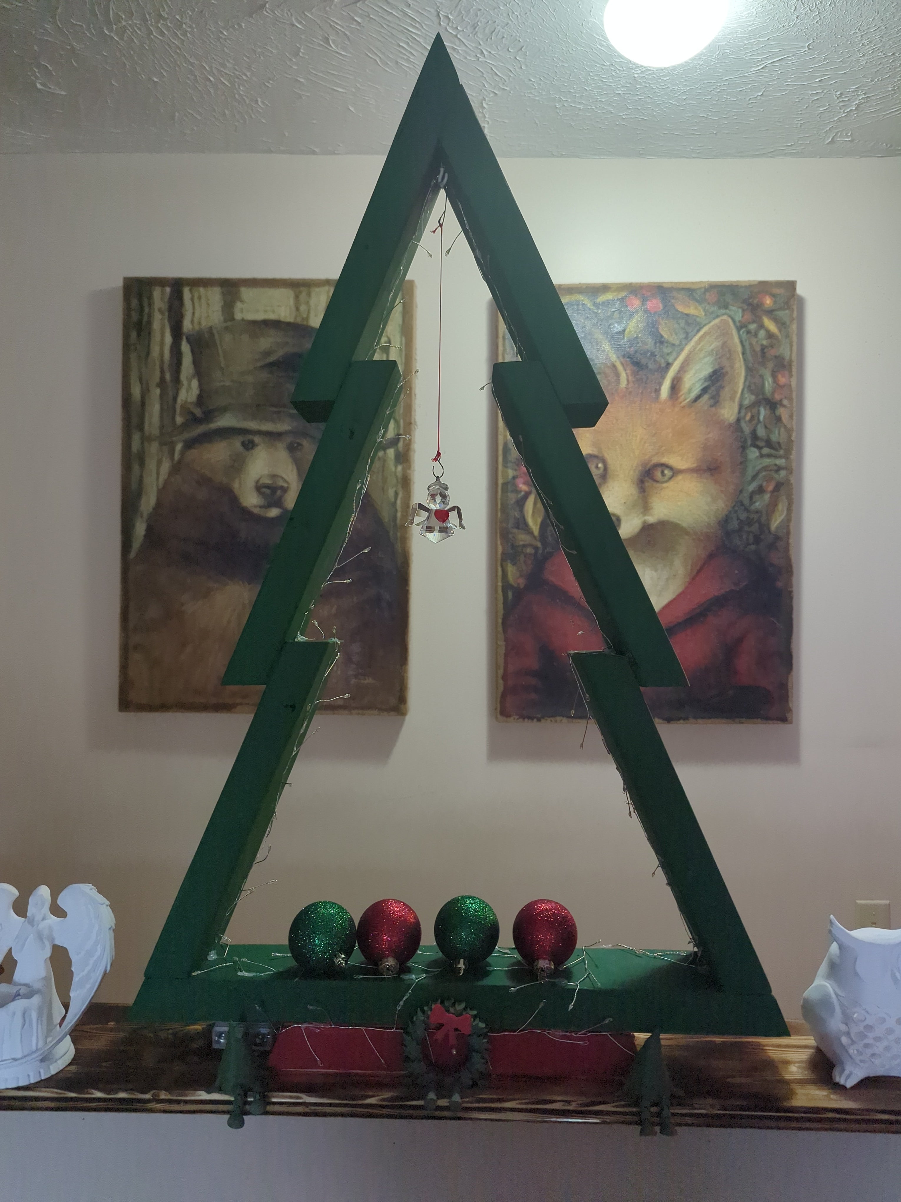 Wooden spirit Christmas tree